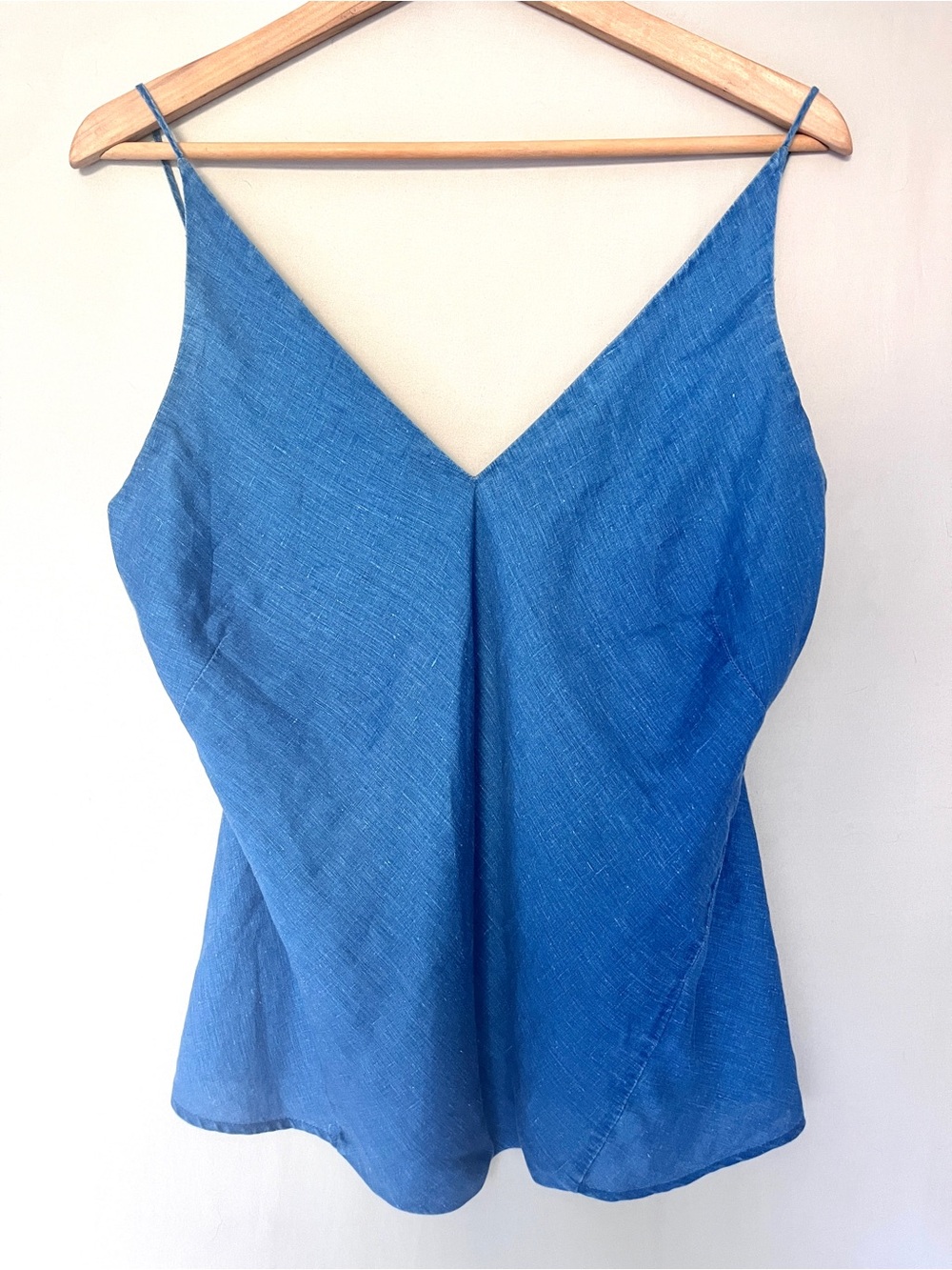 J Brand 100% Linen Bias Cut Blue Cami Top Adjustable Straps Resort • Size L